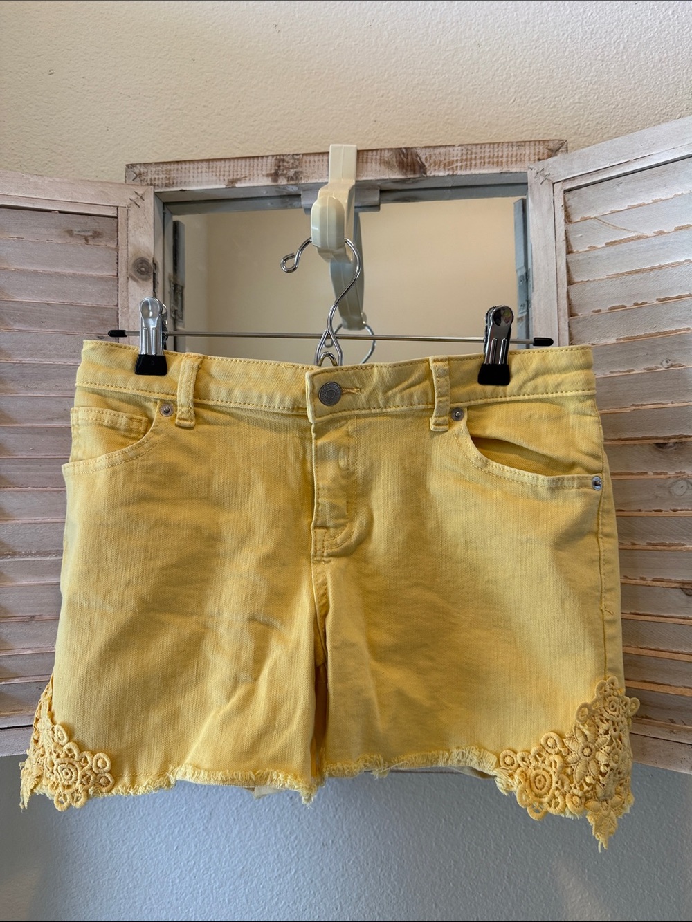 Cat & Jack Yellow Lace-Trim Kids Shorts